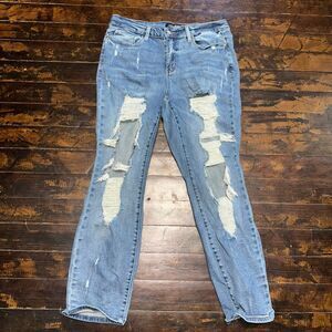 Judy Blue distressed stretchy straight 14W boutique jeans